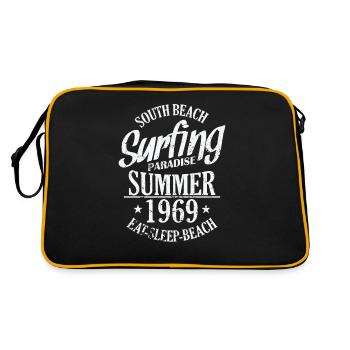 South Beach Surfing Paradise Été 1969 Surf - Sac Retro - noir/or - Dos