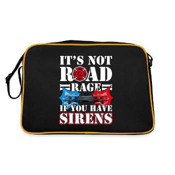 Ce n’est pas de la rage au volant si vous avez des sirènes, des pompiers - Sac Retro - noir/or - Dos