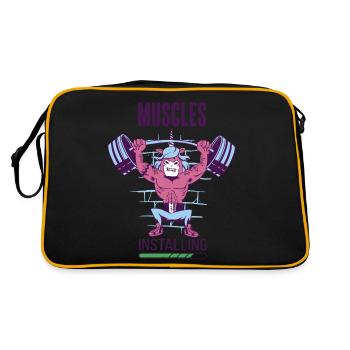 Muskeln installieren Workout Training starker Einh - Retro Tasche - Schwarz/Gold - Hinten