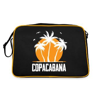 Copacabana Rio Palm Trees Summer Beach Sun Waves U - Retro Tasche - Schwarz/Gold - Hinten
