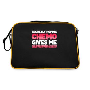 Krebs Krank Krankheit Kampf Geschenk - Retro Tasche - Schwarz/Gold - Hinten