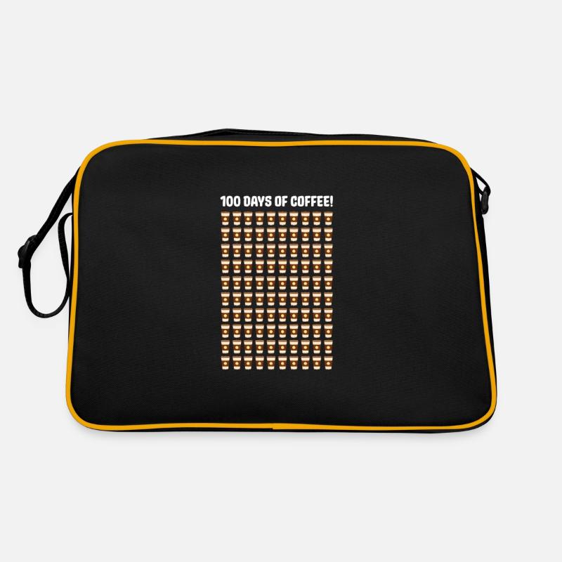 Kaffee Koffein Espresso Barista Geschenk - Retro Tasche - Schwarz/Gold