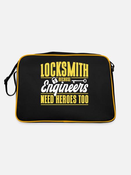 Schlosser Lock Picking Mitarbeiter Schlosserei - Retro Tasche - Schwarz/Gold - Hinten