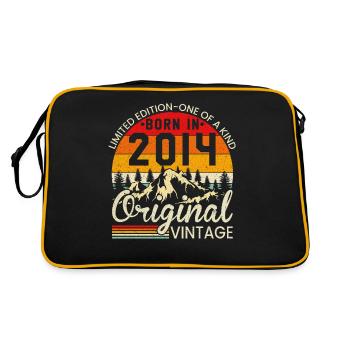 Einzigartig in seiner Art geboren im Jahr 2014 Original Jahrgang - Retro Tasche - Schwarz/Gold - Hinten