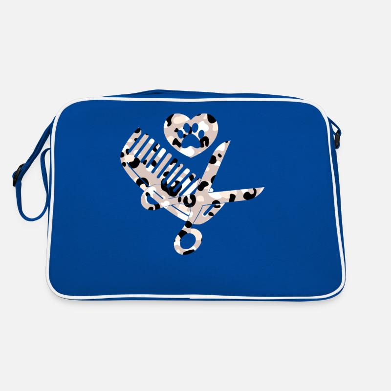 Ciseaux Peigne Chien Coiffeur Profession Léopard Sac Retro