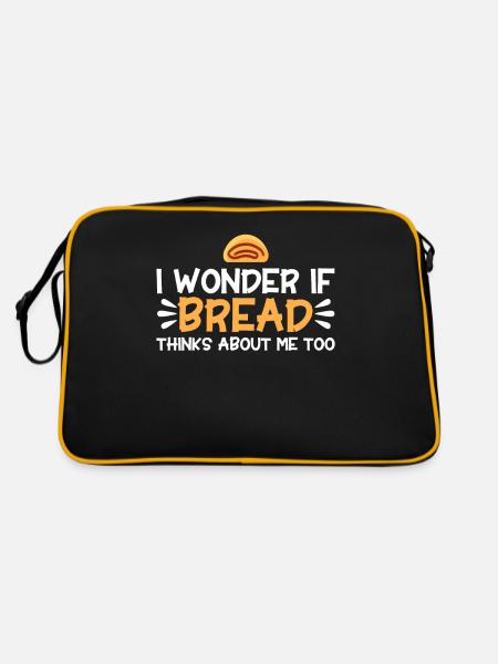 Bread Baking Gift Bakery Quote Baker - Retro Bag - black/gold - Back