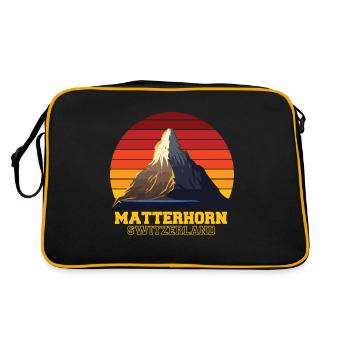 Matterhorn Alpes Suisse Souvenir Ski Zermatt Skif - Sac Retro - noir/or - Dos