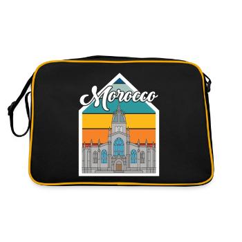 Maroc Skyline Africa City Gibraltar Ocean - Sac Retro - noir/or - Dos