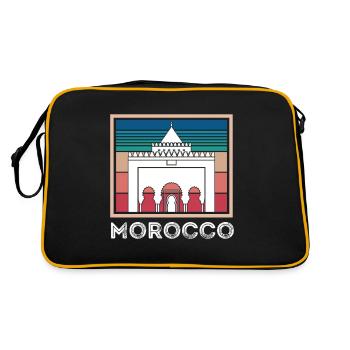 Souvenir Maroc Skyline Africa Gibraltar Marocain - Sac Retro - noir/or - Dos
