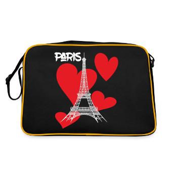 Paris-Eiffel Tower with Heart-Memory-France-Fran - Retro Bag - black/gold - Back
