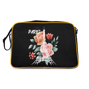 Paris Rose Tour Eiffel France Souvenir Français - Sac Retro - noir/or - Dos
