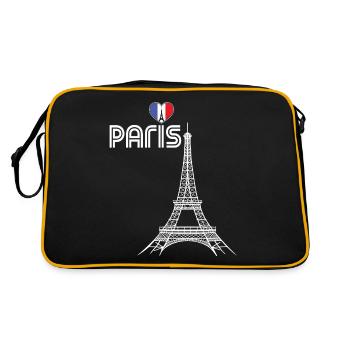 Amour-Eiffel-Tour-France-Souvenir-Français Par - Sac Retro - noir/or - Dos