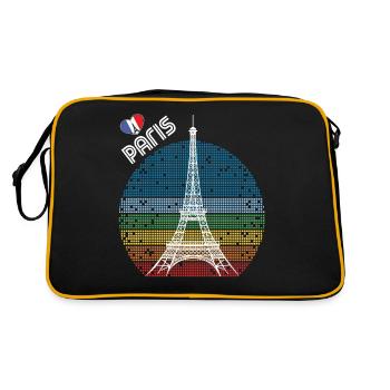 Love Paris Retro Tour Eiffel France Souvenir F - Sac Retro - noir/or - Dos