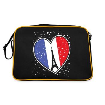 Neige Paris Hiver Tour Eiffel France Neige - Sac Retro - noir/or - Dos