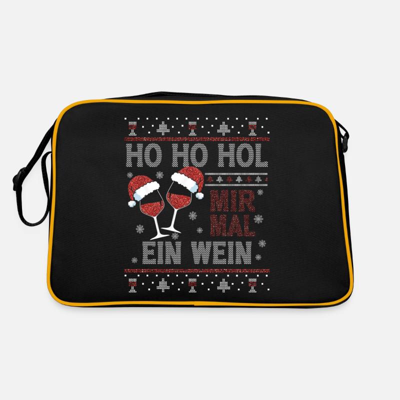 Ho Ho Hol Mir Mal Ein WEIN Ugly Christmas Sweater Retro Tasche