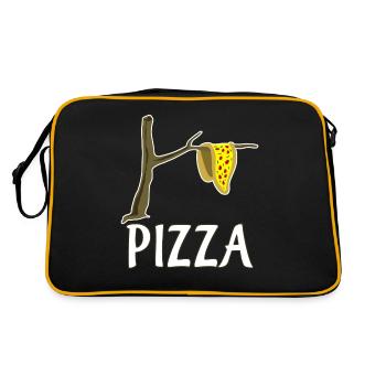 Pizza Restaurant Pizzabäcker Pizzaria - Retro Tasche - Schwarz/Gold - Hinten