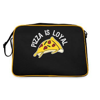 Pizza Essen Pizzabäcker Pizzaria - Retro Tasche - Schwarz/Gold - Hinten