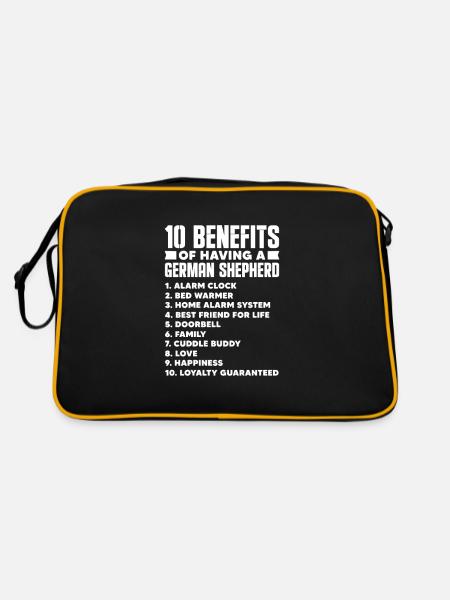 German Shepherd - Retro Bag - black/gold - Back