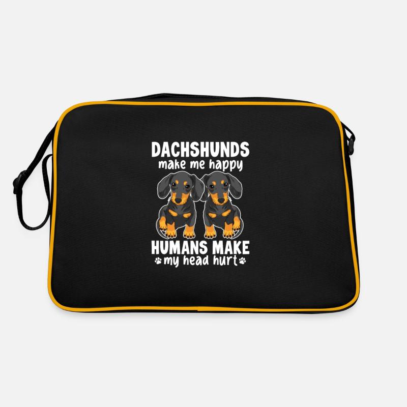 Dackel Hund Hunde Dachshund Teckel Geschenk Retro Tasche