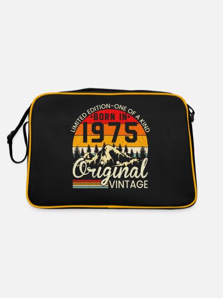 Einzigartig in seiner Art geboren 1975 Original vintage - Retro Tasche - Schwarz/Gold