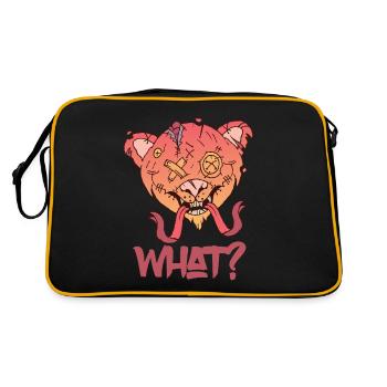 Teddy Lustig Was Creepy Horror Mörderischer Teddyb - Retro Tasche - Schwarz/Gold - Hinten