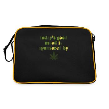 Today's Good Mood Sponsored By Weed Marijuana - Retro Bag - black/gold - Back
