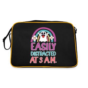 Facilement distrait à 3 heures du matin, chasseur de fantômes - Sac Retro - noir/or - Dos