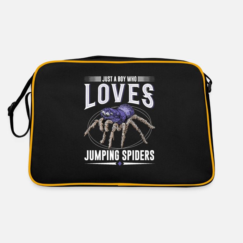 Just A Boy Who Loves Jumping Spiders, Spinne Retro Tasche