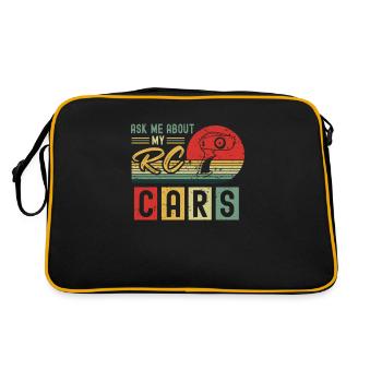 Ask My About My RC Cars, Vintage RC Car Racing - Retro Tasche - Schwarz/Gold - Hinten