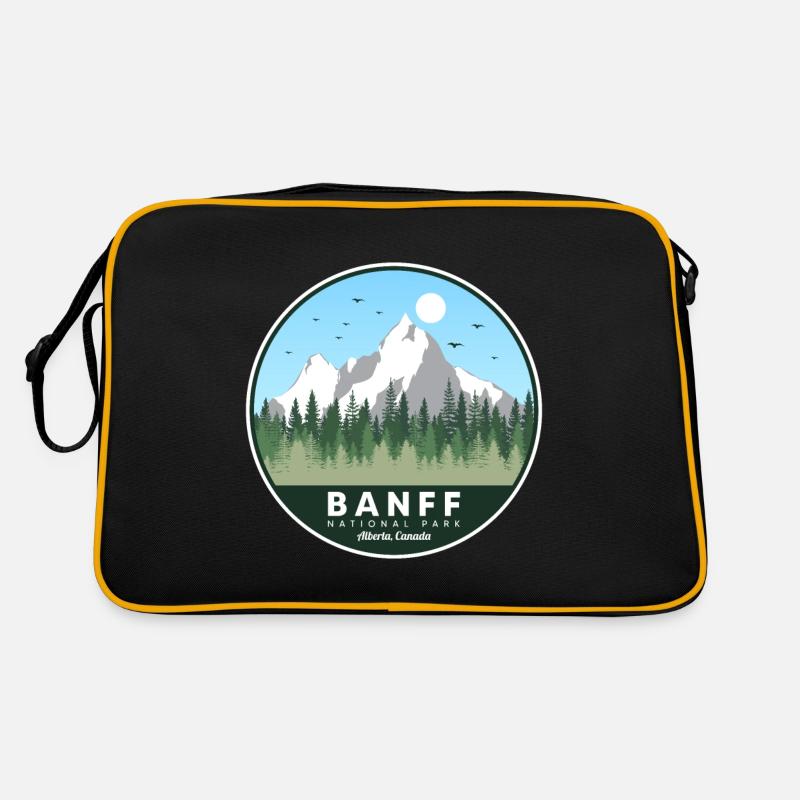 Randonnée souvenir du parc national Banff de l’Alberta - Sac Retro - noir/or