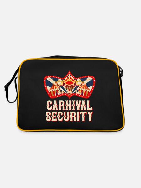 Karneval Security Geburtstag Zirkus Outfit Karneva - Retro Tasche - Schwarz/Gold - Hinten