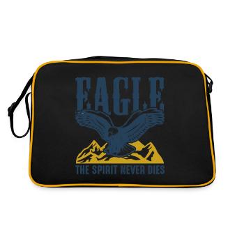 Eagle Nature Mountain Falconry Birds of Prey Falcon Goshawk - Retro Bag - black/gold - Back