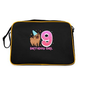 Carlin 9th Birthday Dog Dog Friend Cadeau - Sac Retro - noir/or - Dos