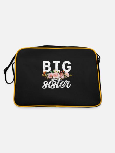 Grande sœur Frère frères et sœurs Cadeau - Sac Retro - noir/or - Dos