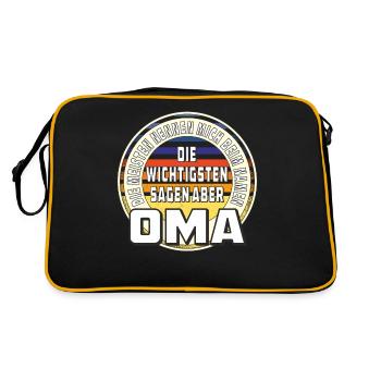 DIE WICHTIGSTEN SAGEN ABER OMA - Retro Tasche - Schwarz/Gold - Hinten