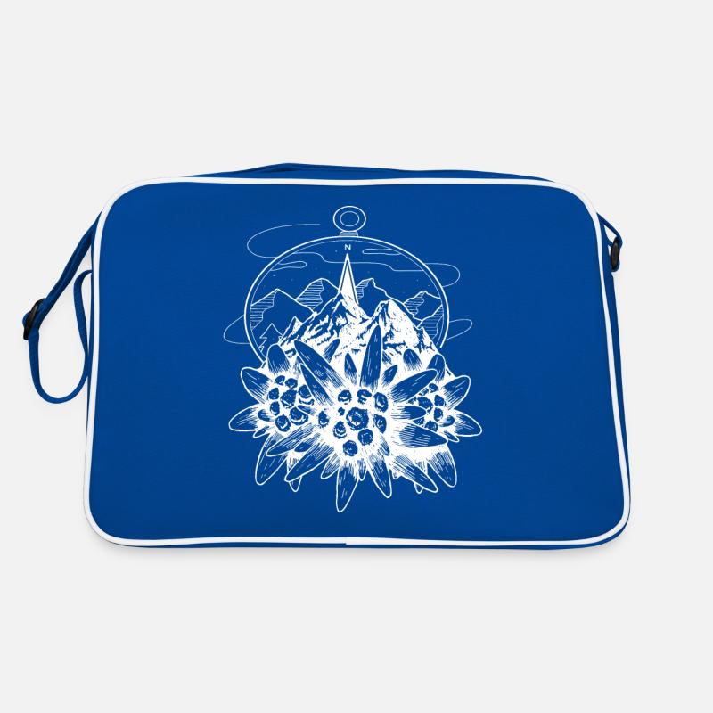 Alps Compass Mountains Hiking Edelweiss Switzerland Retro Bag