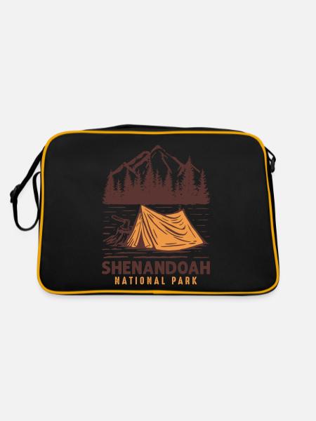 Shenandoah-Nationalpark Camping Souvenir Virginia - Retro Tasche - Schwarz/Gold