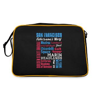 Cadeau du Golden Gate de San Francisco en Californie - Sac Retro - noir/or - Dos