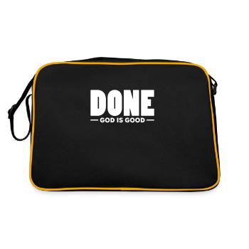Krebs Krank Krankheit Kampf Geschenk - Retro Tasche - Schwarz/Gold - Hinten