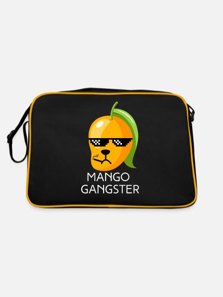 Mango Gangster Obst Zigarette Schwarze Brille - Retro Tasche - Schwarz/Gold - Hinten