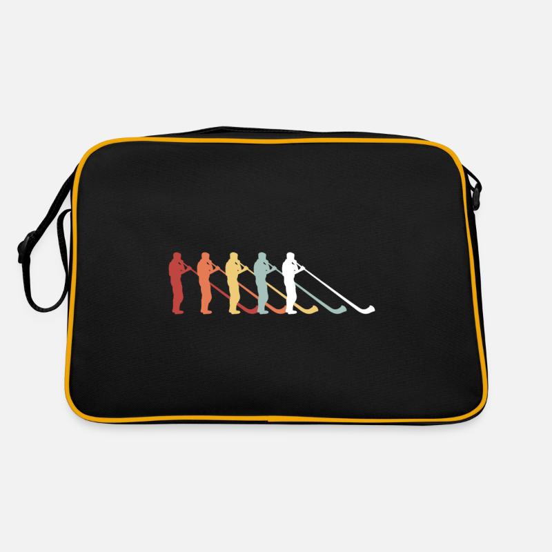Musikinstrument Alphorn Schweizer Musikant Schweiz - Retro Tasche - Schwarz/Gold