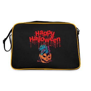 Citrouille dinosaure Joyeux Halloween T-Rex Horrorkos - Sac Retro - noir/or - Dos