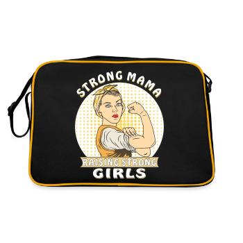 STRONG MAMA RAISING STRONG GIRLS - Retro Bag - black/gold - Back