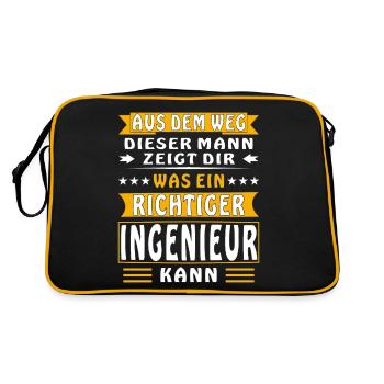 WAS EIN RICHTIGER INGENIEUR KANN - Retro Tasche - Schwarz/Gold - Hinten