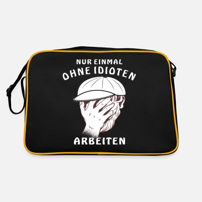 GESICHT NUR EINMAL OHNE IDIOTEN ARBEITEN Retro Tasche