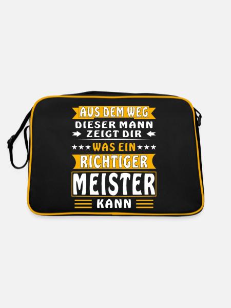 WAS EIN RICHTIGER MEISTER KANN - Retro Tasche - Schwarz/Gold - Hinten