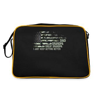 Urgroßvater und Vintage-Geschenk - Retro Tasche - Schwarz/Gold - Hinten