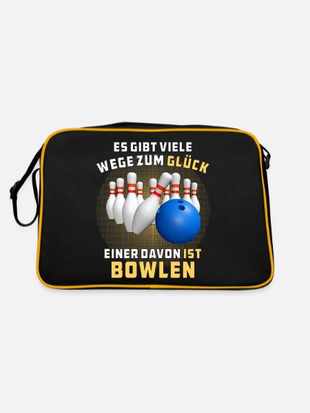 GLÜCK IST BOWLEN - Retro Tasche - Schwarz/Gold - Hinten