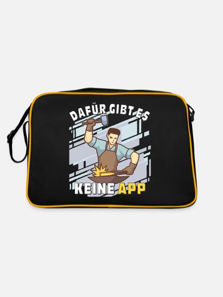 SCHMIED DAFÜR GIBT ES KEINE APP - Retro Tasche - Schwarz/Gold - Hinten