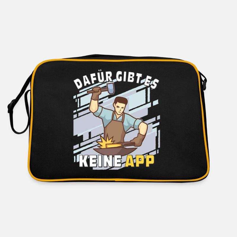 SCHMIED DAFÜR GIBT ES KEINE APP - Retro Tasche - Schwarz/Gold